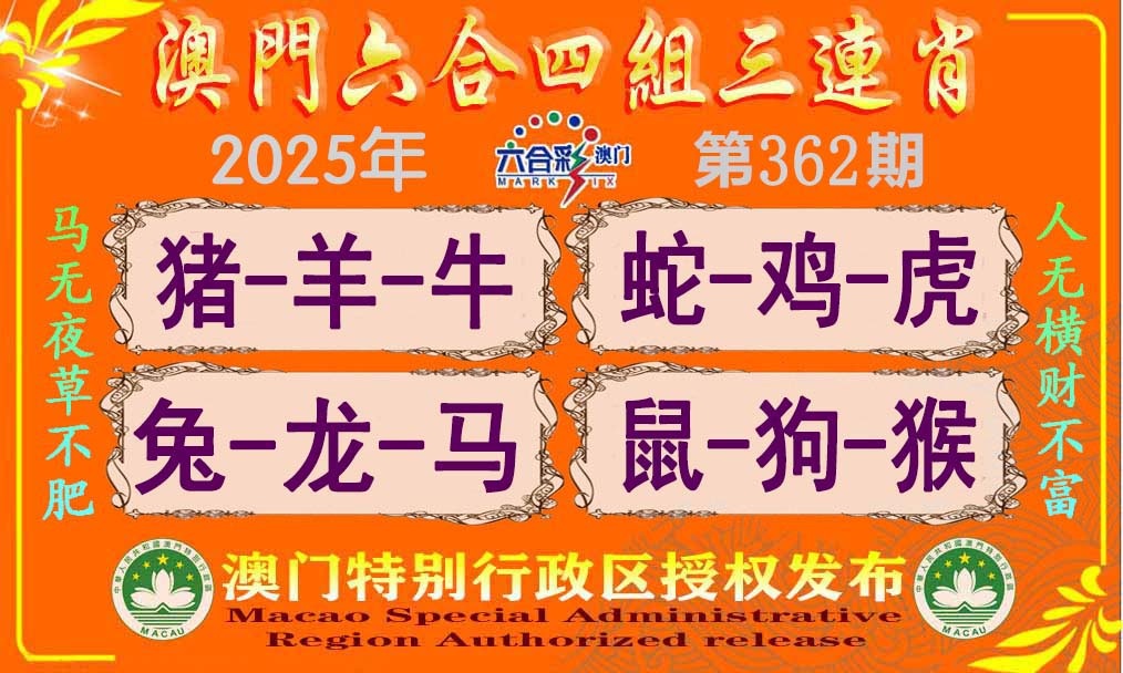 362期六合四组三连肖[图]
