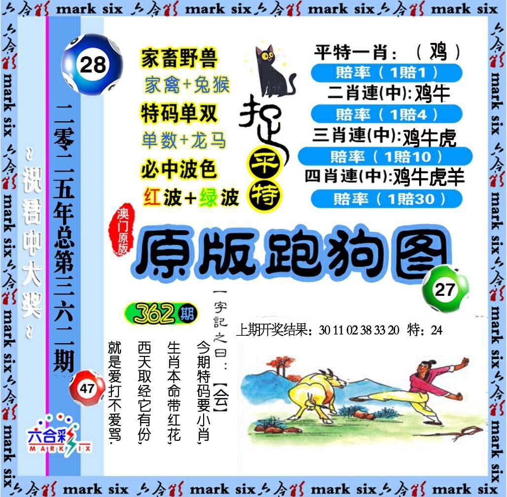 362期原版跑狗图[图]