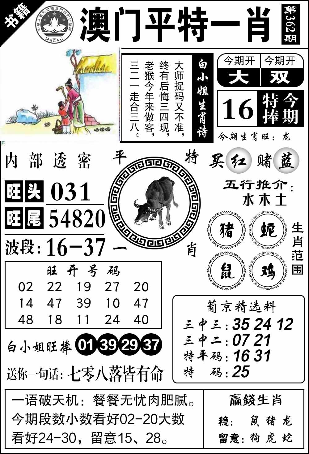 362期澳门内部透密[图]