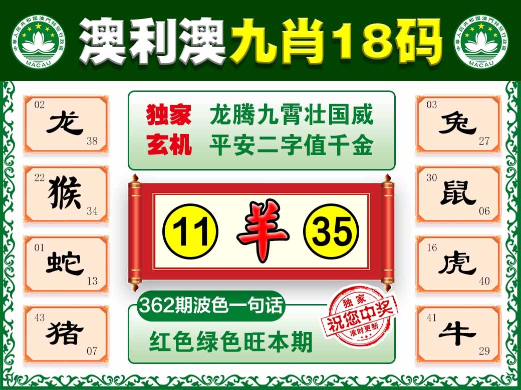 362期澳利澳九肖[图]