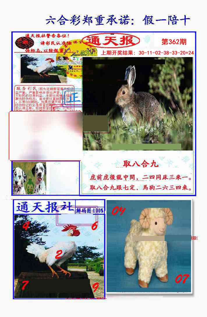 362期假一陪十通天报[图]